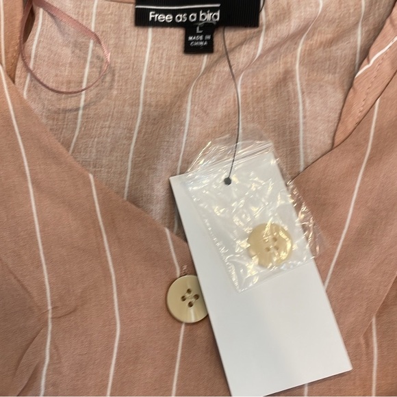 NWT mauve Striped Button-Down Dress with pockets causal - Picture 2 of 4